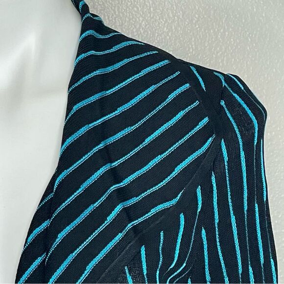 Ming Wang Black Stripe Waterfall Cardigan Size Small - Picture 3 of 16